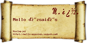 Mello Ézsaiás névjegykártya